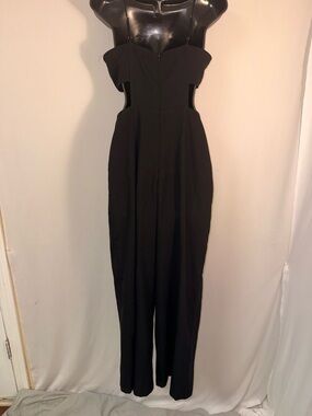 Eclipse Strapless Black Cutout Wide-Leg Jumpsuit